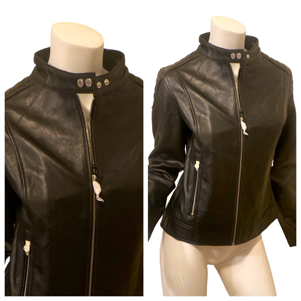 NWT WILLIAM RAST Moto Style Leather Jacket, size Medium - Picture 2 of 16